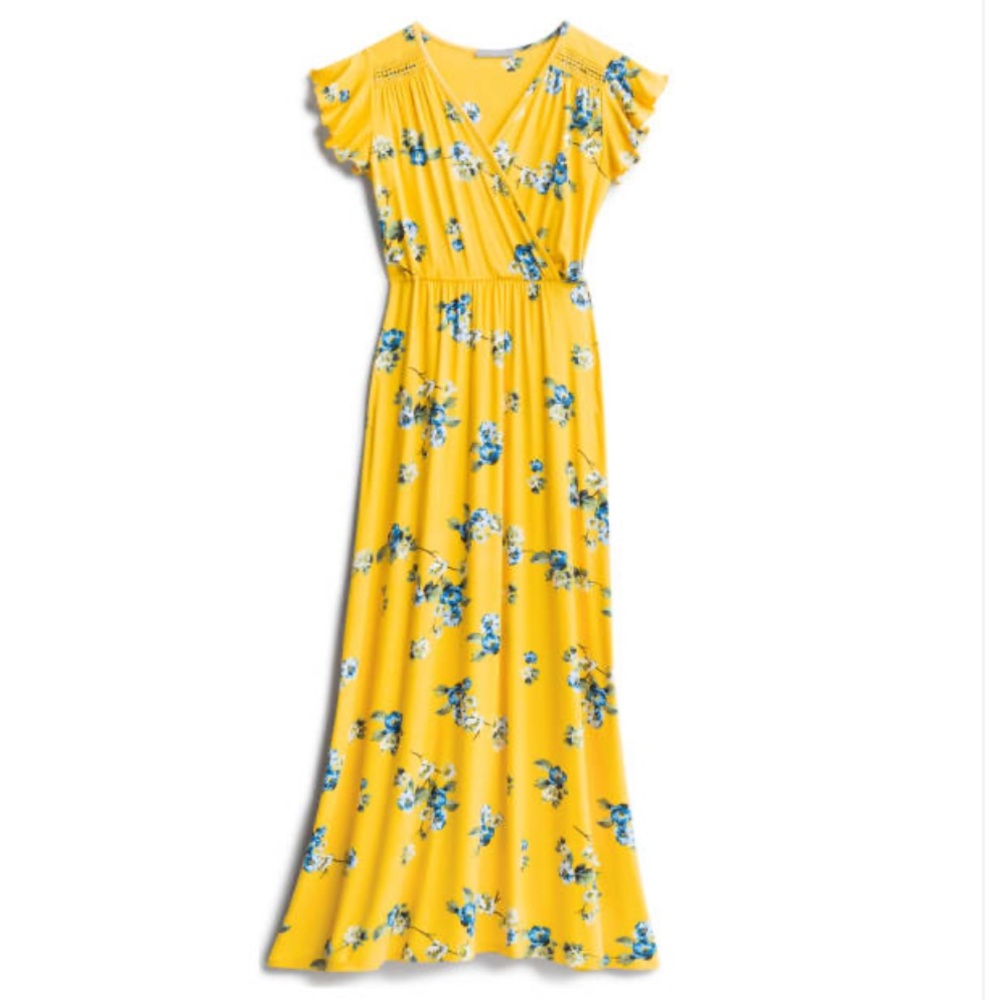 Yellow Floral Maxi Dress